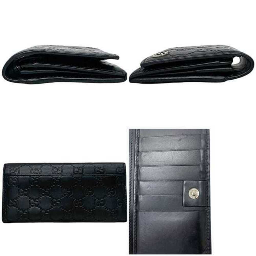 Gucci Bi fold Long Wallet Black Shima Leather GG Interlocking Folding Silver - Picture 2 of 9